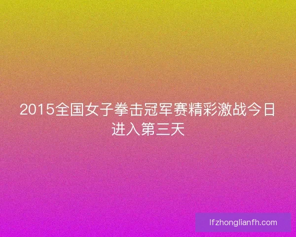 2015全国女子拳击冠军赛精彩激战今日进入第三天